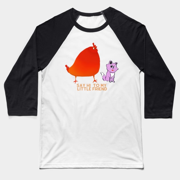 Feisty Fowl and Feline Fashion Baseball T-Shirt by Mermaid Cosmetics